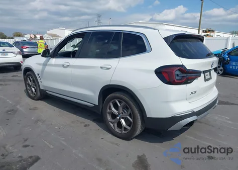 2022 BMW X3 Sdrive30I z USA, uszkodzony, nr VIN 5UX43DP08N9K26259